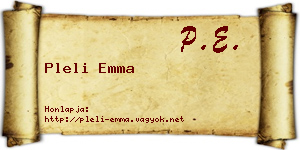 Pleli Emma névjegykártya